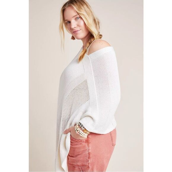 NEW Anthropologie White Padma Summer Lightweight Ruffled Poncho X-Small Small - Picture 9 of 10